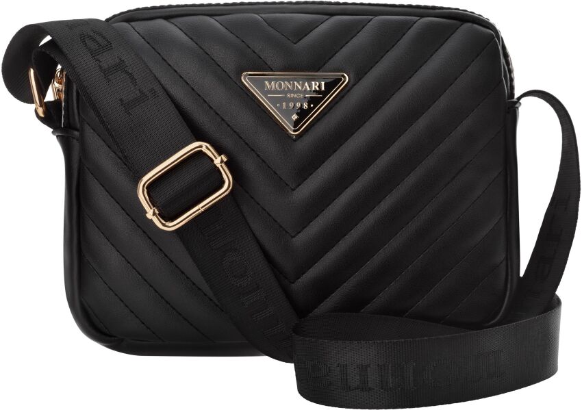 Taška Monnari prošívaná dámská crossbody na rameno s nastavitelným popruhem - černá