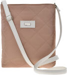 Prošívaná dámská kabelka měkká crossbody taška přes rameno - béžovo-bílá - 5