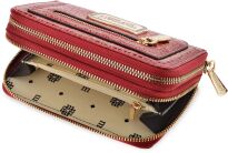 Monnari klasická ženská lakovaná peněženka, velká prostorná na zip - červená - 3