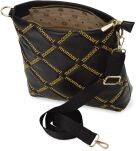 MONNARI prostorná dámská taška s vyšitým logem letterman bag report satchel bag s dlouhým popruhem s logem - černá - 3