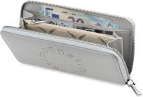 Velká dámská peněženka monnari na zip s prolamovaným logem- różowy - 4