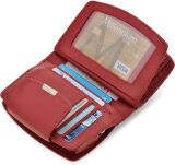 Příruční dámská kožená peněženka portmonka s ochranou rfid karet- červená - 4