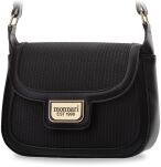 Monnari classic postbag dámská prostorná kabelka prostorná kostkovaná kabelka s klopou - černá - 4