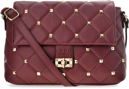 LYDC London prošívaná crossbody kabelka s nýty - vínová