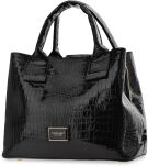 Dámský vzor zvířat lakovaná dámská taška monnari capacity shopper case - černá - 2