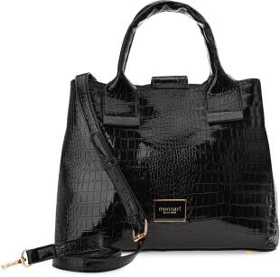 Dámský vzor zvířat lakovaná dámská taška monnari capacity shopper case - černá