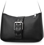 Malá dámská kabelka přes rameno klasická retro taška se sponou - černá - 2