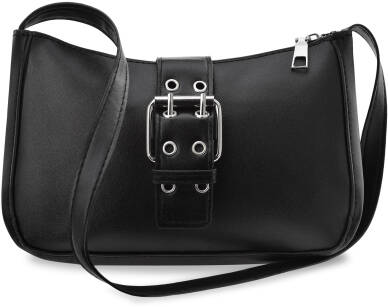 Malá dámská kabelka přes rameno klasická retro taška se sponou - černá
