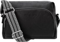 Dámská kabelka na rameno s crossbody popruhem, ekologická kůže - černá - 2