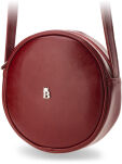 Kulatá dámská kožená crossbody kabelka Baleine - pravá kůže - camel - 3