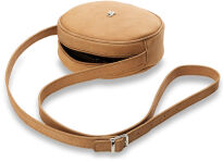 Kulatá dámská listonoška kabelka baleine přírodní kůže v retro stylu camel - 2