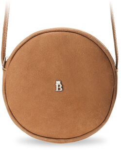 Kulatá crossbody kabelka Baleine z přírodní kůže - camel