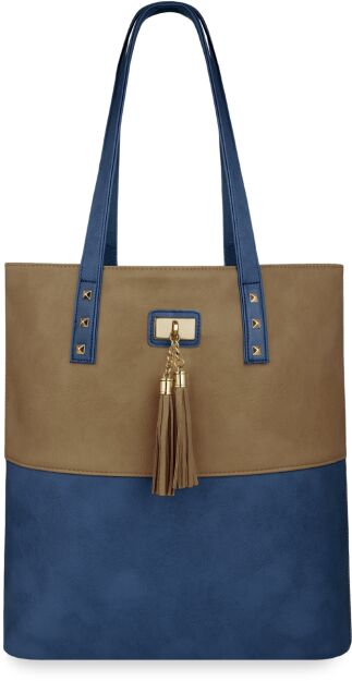 Stylová dámská shopper kabelka s cvočky a třásněmi
