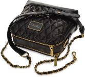 Monnari malá elegantní dámská kabelka s řetízkem dvoukomorová lakovaná kabelka se vzorem šupin - černá - 3