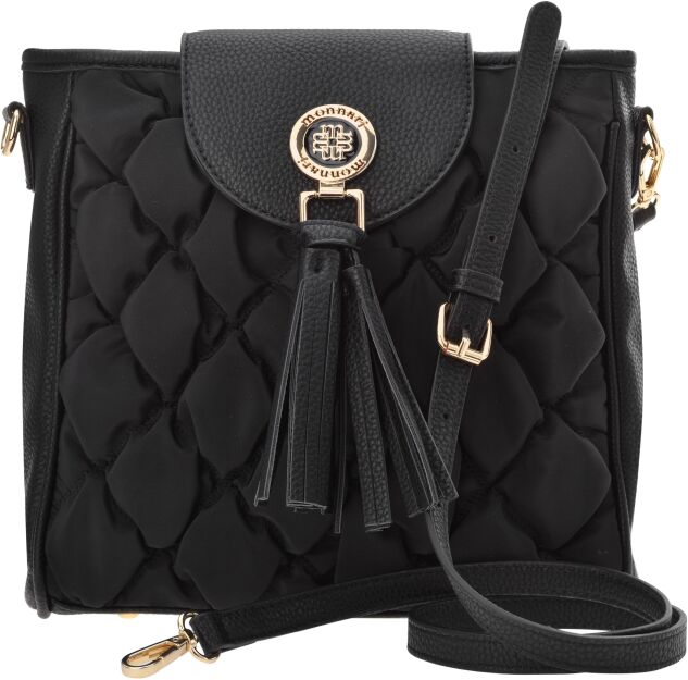 Kabelka Monnari s třásněmi elegantní prošívaná dámská crossbody - černá