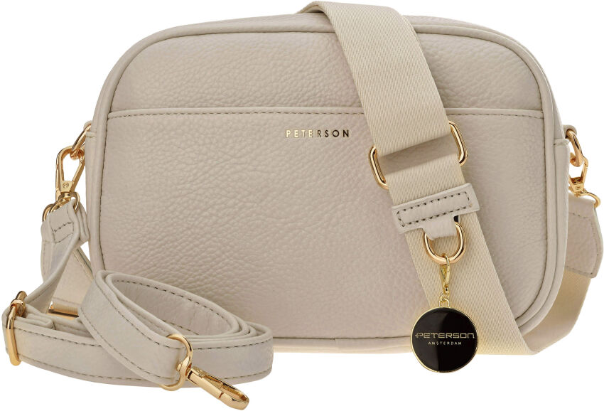 Dámská kabelka Peterson se dvěma crossbody popruhy přes rameno - béžová