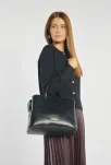 Monnari dámská taška z kolekce Premium velký kufříkový shopper pevná kabelka - černá - 5