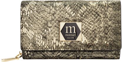 Monnari lesklá dámská kožená peněženka elegantní metalická lak - zlatá