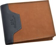 Kožená pánská peněženka vodorovná z matné nubukové kůže - camel - 7