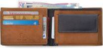Kožená pánská peněženka vodorovná z matné nubukové kůže - camel - 4