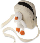 Lehká dětská listonoška taška plátěná kabelka s plyšovou kačenkou - žlutá - 2