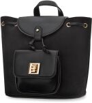 Monnari elegantní dámský městský batoh z nubuku se stahovací šňůrkou - černý - 5