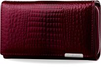Elegantní lakovaná dámská peněženka - vínová - 3