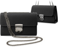 Dámský kufřík listonoška s řetízkem černá - 5