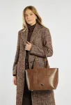 Monnari velká taška do kanceláře aktovka loďka pevná shopper klasická A4 - hnědá - 7