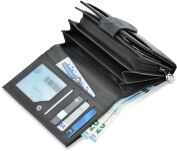 Dámská peněženka jennifer jones prostorna portmonka se zipem mramorovaná kůže - šedá - 4