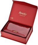 Mimořádná kožená dámská peněženka rovicky lakovaná lisovaná portmonka rfid elegantní krabička - tmavě růžová - 3