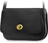 Klasická dámská kabelka malá listonoška s klopou a popruhem - černá - 2