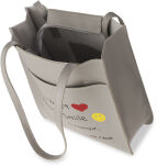 Rovná shopperka kabelka dámská s barevným potiskem smile - šedý - 4