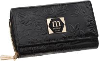 Monnari dámská kožená peněženka na dárek elegantní peněženka s květinami - černá - 2