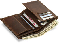 Klasická velmi prostorná kožená pánská peněženka - 4