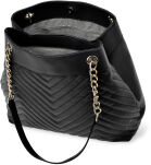 Dámská pikovaná kabelka dvoukomorová taška pytel shopper bag s řetízkovým popruhem - 8