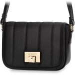 Dámská kabelka Monnari s klopou - černá - prošívaná malá poštovní kabelka - 4