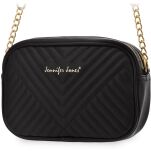 Elegantní prošívaná kabelka klasická crossbody na řetízku - černá - 5