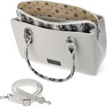 Monnari dámská kabelka kufřík aktovka s reliéfními vložkami vzor hadí kůže shopper do ruky a na rameno - bílá - 2