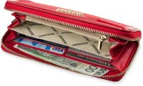 Elegantní dámská peněženka monnari s prošíváním lakované doplňky - červená - 4