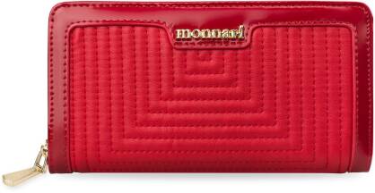 Elegantní dámská peněženka monnari s prošíváním lakované doplňky - červená