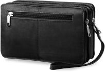 Dvoupřihrádkové pánské kožené etue  černá - 3