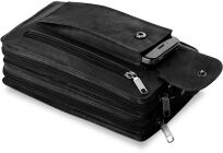 Dvoupřihrádkové pánské kožené etue  černá - 4