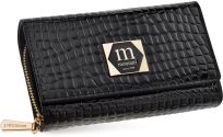 Monnari lakovaná dámská kožená peněženka elegantní mincovník se vzorem - černý - 6