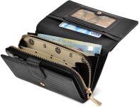 Monnari lakovaná dámská kožená peněženka elegantní mincovník se vzorem - černý - 4