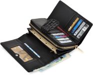 Monnari lakovaná dámská kožená peněženka elegantní mincovník se vzorem - černý - 3