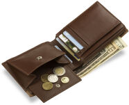 Pánská kožená peněženka pierre cardin v krabičce černá - hnědá - 4