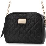 Monnari prošívaná kabelka přes rameno pošťácká s řetízkem a logem - černá - 4