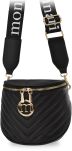 Monnari dámská ledvinka velká prostorná prošívaná taška crossbody s popruhem s logem - černá - 2