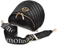 Monnari dámská ledvinka velká prostorná prošívaná taška crossbody s popruhem s logem - černá - 3